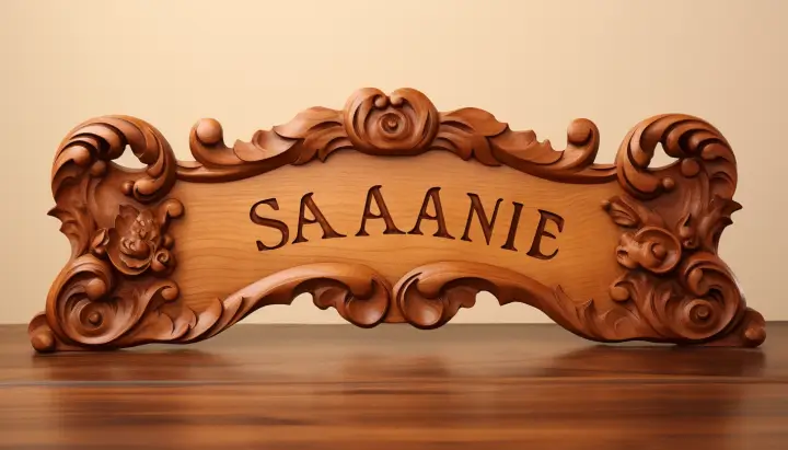 Wood Carving Design with Typography