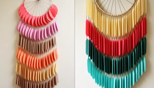 Attractive and Easy Wall Hanging Ideas with Colorful Papers