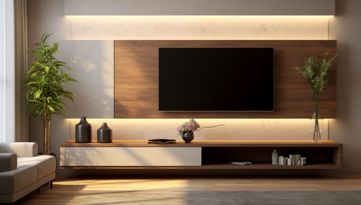 Backlit your TV Unit to get a defined look