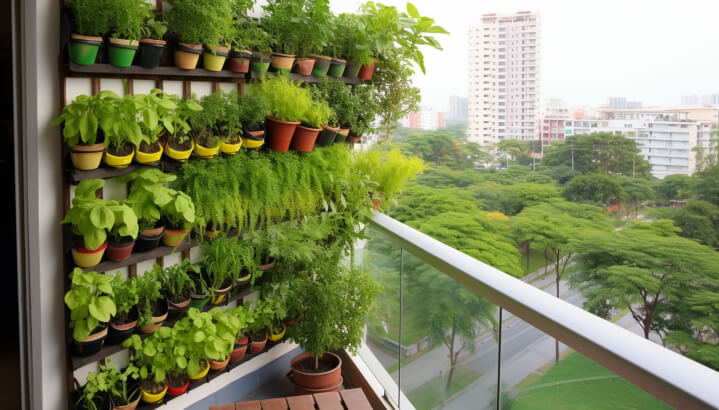 Balcony Design With Herb Garden
