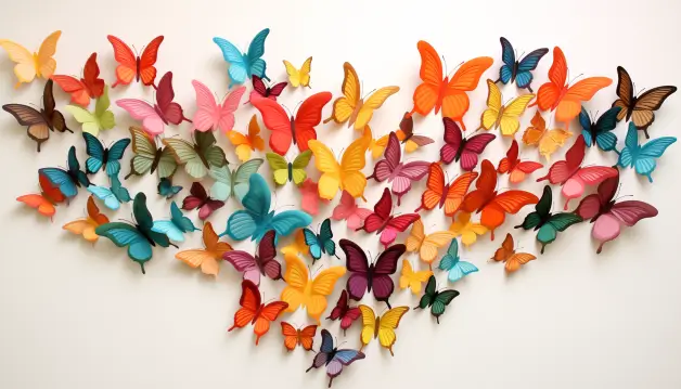 Butterfly-shaped Wall Hangings with Paper
