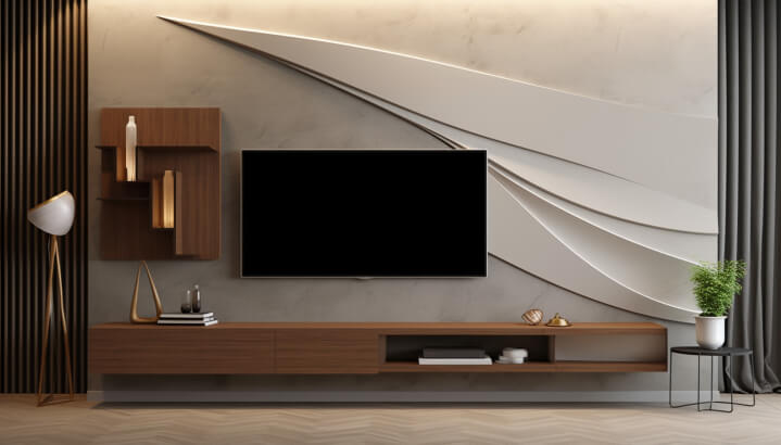 Choose an L-shaped POP TV Unit Wall Design