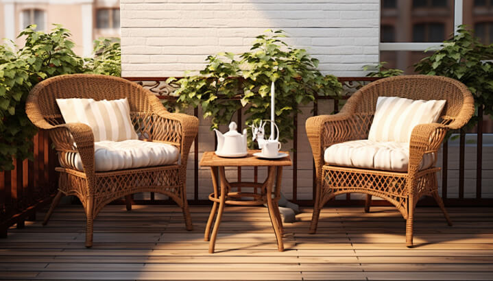 Consider Balcony Design Using Wicker Furniture