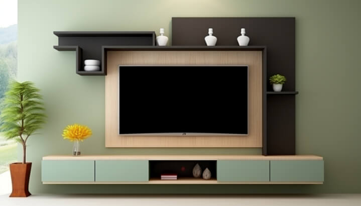 Free Standing POP Design for LCD TV Wall Unit