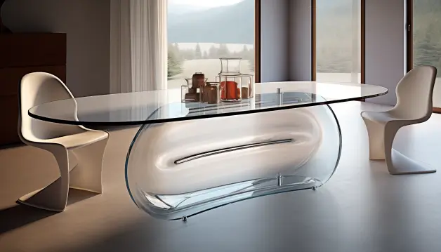 Glass Oval Table