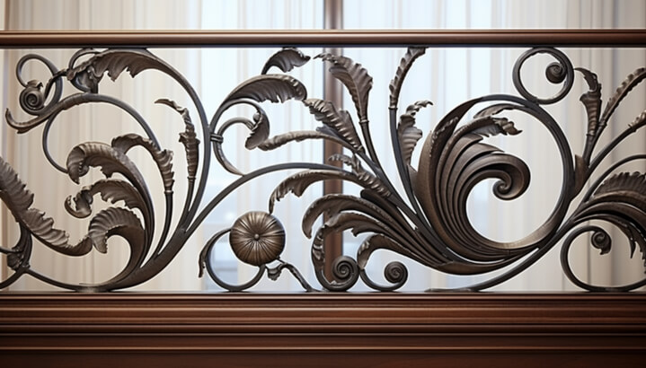Iron balusters for stairway grill design