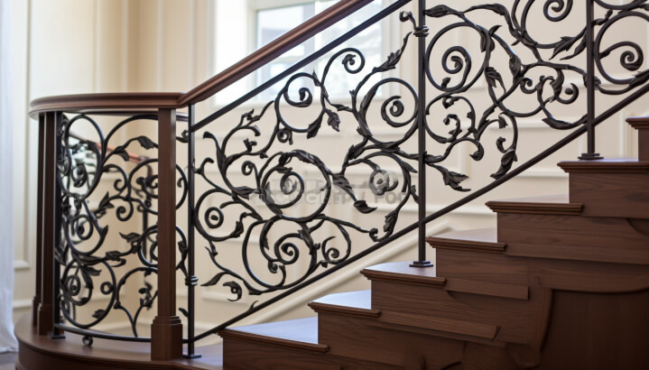 Iron balusters for stairway grill design.