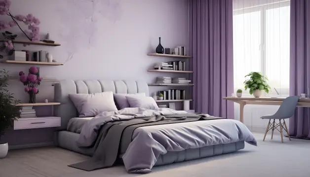 Lovely Purple Curtains for the Bedroom In big cities