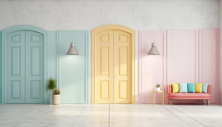 Pastel window and door colour shades
