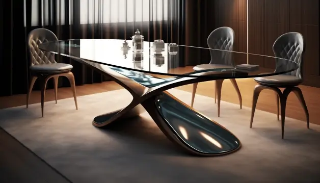 Sophisticated Glass-Top Dining Table Design