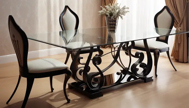 Traditional-Style Glass Dining Table