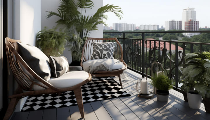 Ultimate Black And White Balcony Design