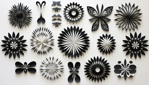 Wall Hanging with Black and White Paper Cuttings