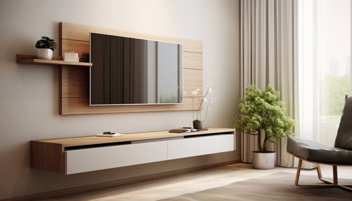 Wall-Mounted Simple TV Unit for Small Space