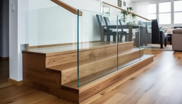 Wooden Footing for Glass Railing